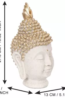 e craft india decorative buddha head showpiece white