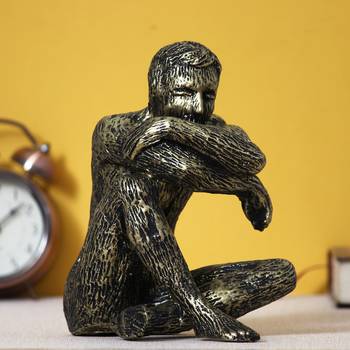 eCraftIndia Man Sitting in Thinking Position DECORative Statue 1