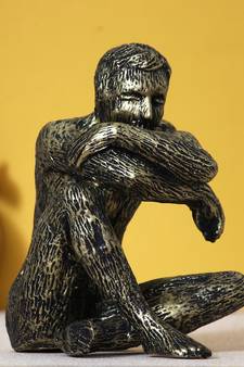 eCraftIndia Man Sitting in Thinking Position DECORative Statue