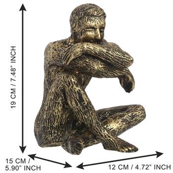 eCraftIndia Man Sitting in Thinking Position DECORative Statue 3