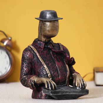 eCraftIndia Man with Hat playing Piano DECORative Statue 1