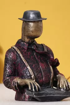 eCraftIndia Man with Hat playing Piano DECORative Statue