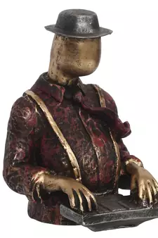 eCraftIndia Man with Hat playing Piano DECORative Statue