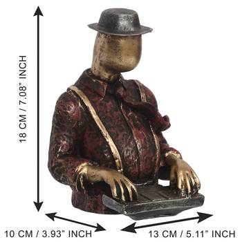 eCraftIndia Man with Hat playing Piano DECORative Statue 3