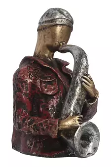 eCraftIndia Man with Hat playing Trumpet DECORative Statue