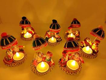BK Creation Couple Tealight Candle Holder, Pack of 2 4