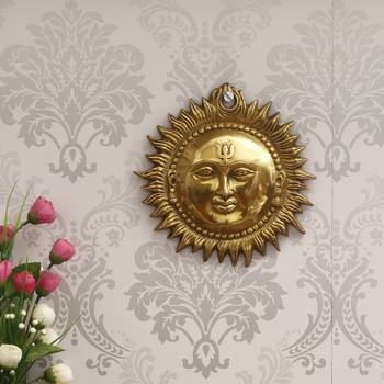 eCraftIndia Brass Surya Wall Hanging DECORative Showpiece 1