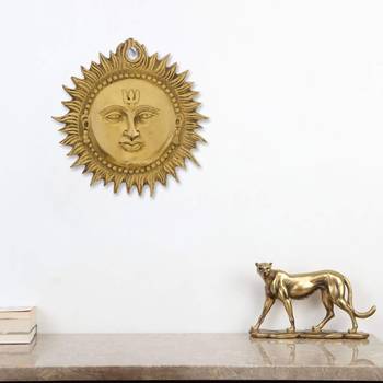 eCraftIndia Brass Surya Wall Hanging DECORative Showpiece 2