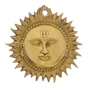 eCraftIndia Brass Surya Wall Hanging DECORative Showpiece 3