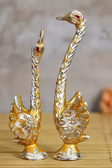 eCraftIndia Dancing Cute Love Birds 9 Inch DECORative Figurine Showpiece