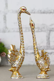 eCraftIndia Dancing Cute Love Birds 9 Inch DECORative Figurine Showpiece
