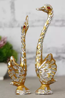 eCraftIndia Dancing Cute Love Birds 7 5 Inch DECORative Figurine Showpiece