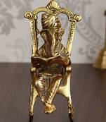 eCraftIndia Golden Lord Ganesha on Rocking Chair Antique Showpiece