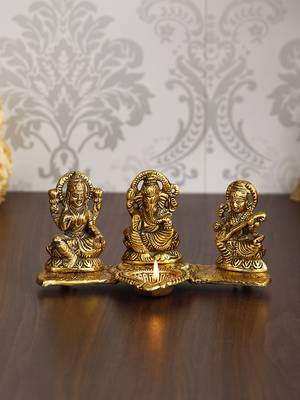 Gold-Plated Lakshmi, Saraswati, and Ganesha Statues 1