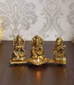 Gold-Plated Lakshmi, Saraswati, and Ganesha Statues