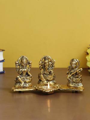 Gold-Plated Lakshmi, Saraswati, and Ganesha Statues 2