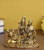 eCraftIndia Shiva Parvati Idol with Nandi Metal DECORative Figurine