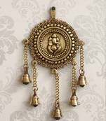 eCraftIndia Lord Ganesha DECORative Brass Wall Hanging with 5 Bells