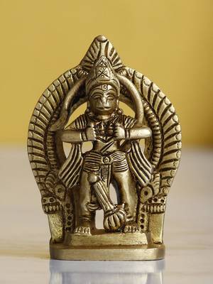 eCraftIndia Lord Hanuman Opening his Heart Handcrafted DECORative Brass Figurine 1