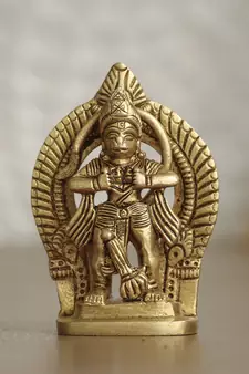 eCraftIndia Lord Hanuman Opening his Heart Handcrafted DECORative Brass Figurine