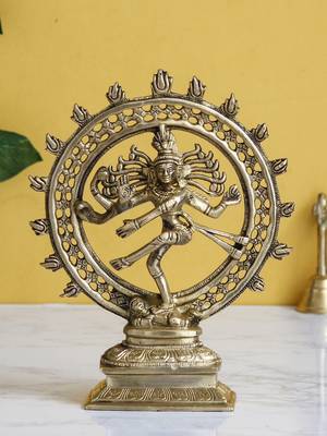 eCraftIndia Dancing Natraja DECORative Handcrafted Brass Figurine 1