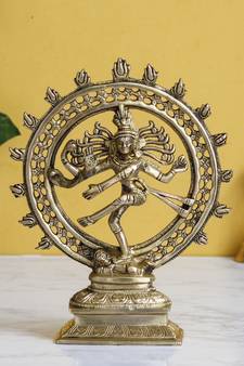 eCraftIndia Dancing Natraja DECORative Handcrafted Brass Figurine