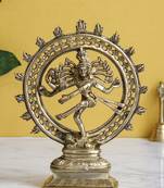 eCraftIndia Dancing Natraja DECORative Handcrafted Brass Figurine