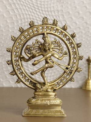 eCraftIndia Dancing Natraja DECORative Handcrafted Brass Figurine 2