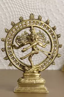 eCraftIndia Dancing Natraja DECORative Handcrafted Brass Figurine