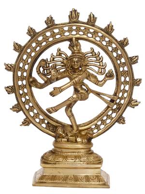eCraftIndia Dancing Natraja DECORative Handcrafted Brass Figurine 3
