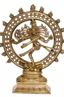eCraftIndia Dancing Natraja DECORative Handcrafted Brass Figurine