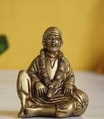 eCraftIndia Sitting Sai Baba DECORative Handcrafted Brass Figurine