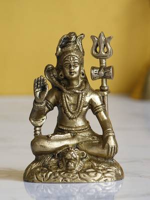 eCraftIndia Lord Shiva Idol DECORative Handcrafted Brass Figurine 2
