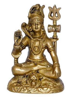 eCraftIndia Lord Shiva Idol DECORative Handcrafted Brass Figurine 3