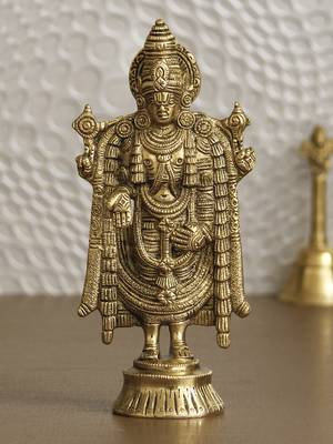 eCraftIndia Tirupati Balaji Idol DECORative Handcrafted Brass Figurine 1