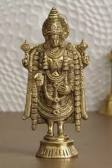 eCraftIndia Tirupati Balaji Idol DECORative Handcrafted Brass Figurine