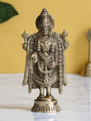 eCraftIndia Tirupati Balaji Idol DECORative Handcrafted Brass Figurine 2