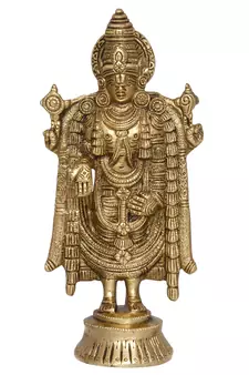 eCraftIndia Tirupati Balaji Idol DECORative Handcrafted Brass Figurine