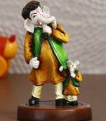 eCraftIndia Lord Ganesha Singing with Mushak Colorful Handcrafted DECORative Figurine