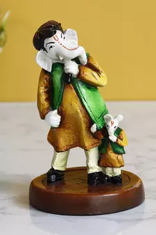 eCraftIndia Lord Ganesha Singing with Mushak Colorful Handcrafted DECORative Figurine