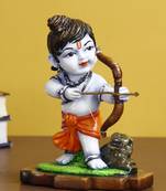 eCraftIndia Lord Ram Playing with Bow and Arrow Colorful Handcrafted DECORative Figurine