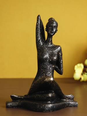 eCraftIndia Lady in Yoga Position Antique Look Handcrafted DECORative Showpiece 1