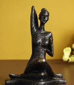 eCraftIndia Lady in Yoga Position Antique Look Handcrafted DECORative Showpiece
