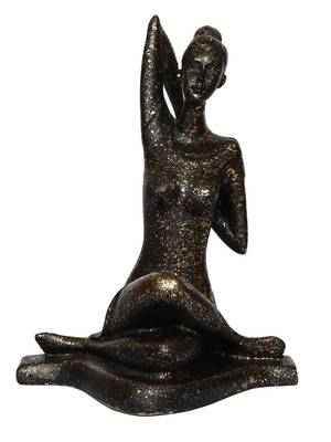 eCraftIndia Lady in Yoga Position Antique Look Handcrafted DECORative Showpiece 3