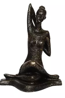 eCraftIndia Lady in Yoga Position Antique Look Handcrafted DECORative Showpiece
