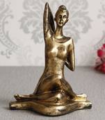 eCraftIndia Lady in Yoga Position Golden Look Handcrafted DECORative Showpiece