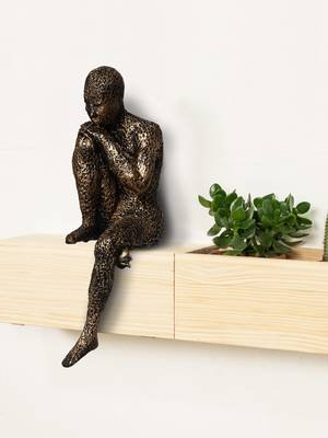eCraftIndia Man Sitting in Thinking Position Handcrafted DECORative Showpiece 1