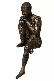 eCraftIndia Man Sitting in Thinking Position Handcrafted DECORative Showpiece