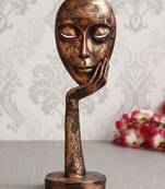 eCraftIndia Rustic Look Thinking Lady Face Handcrafted Polyresin Showpiece