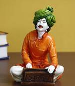 eCraftIndia 7 5 Inch Rajasthani Men Musician Playing Harmonium Handcrafted DECORative Polyresin Showpiece